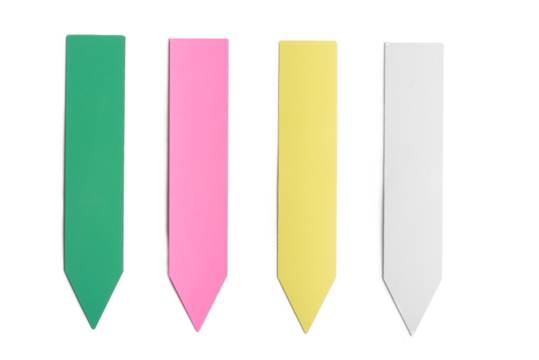 colorful pastic tag with copy space isolate