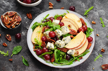 Fresh Apple Salad with Blue Cheese, Grapes, Pecans and Salad Mix, Fall Salad, Comfort Food