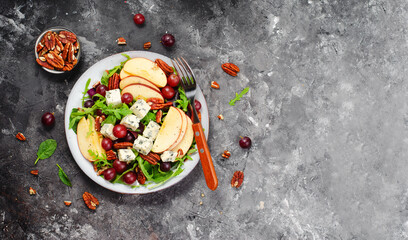 Fresh Apple Salad with Blue Cheese, Grapes, Pecans and Salad Mix, Fall Salad, Comfort Food