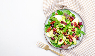 Waldorf Salad, Fresh Apple Salad with Cranberry, Grapes, Pecans and Salad Mix, Fall Salad, Comfort Food