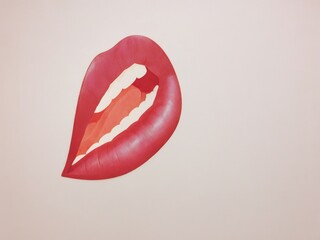 Red lips white background