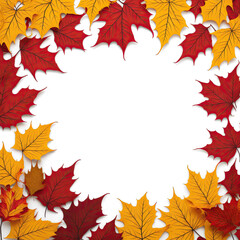 Naklejka na ściany i meble autumn fall background isolated on white