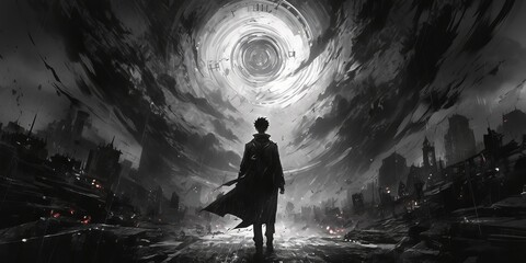 Glitched Labyrinth Guardian: Hypnotic Soldier's Tale, Generative AI