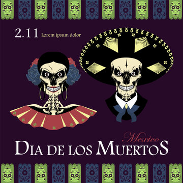 Vector image for the day of the dead.