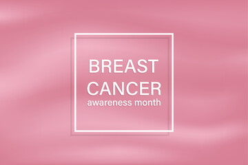 Vector illustration of breast cancer awareness month on a gradient background.