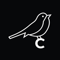  Bird icon flat. Illustration of bird vector sign symbol - Vector.