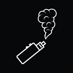 Electronic E-cigarette vape icon, symbol, sign - editable stock.