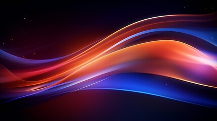 Generative AI : Modern abstract high speed light effect. Abstract background with curved beams of light. Technology futuristic dynamic motion. Movement pattern for banner or poster design background c