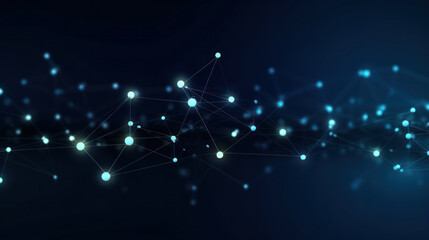 Abstract futuristic network technology on dark blue