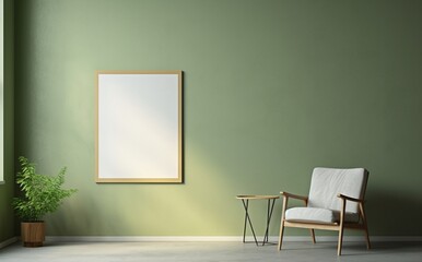 ベッドルームのインテリア背景のモックアップフレーム Mockup frame in bedroom interior background, room in light pastel colors   Generative AI