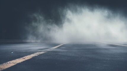 Generative AI : Creative blurry outdoor asphalt background with mist