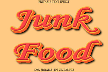 Junk Food Editable Text Effect Emboss Flat Style