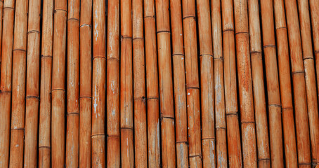 Banner of a large bamboo fence close-up