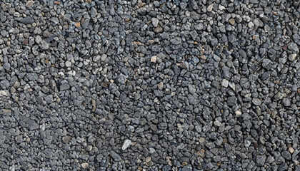 Gray small rocks ground texture. black small road stone background. gravel pebbles stone seamless texture. dark background of crushed granite gravel, close up. clumping clay - Powered by Adobe