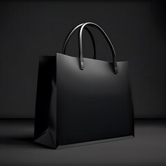black shopping bag placed on dark surface, black friday