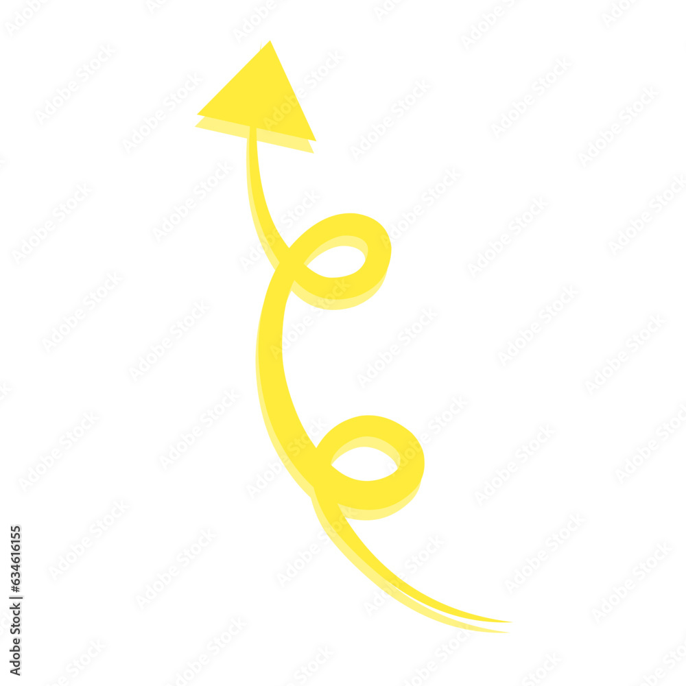 Poster yellow curly arrow