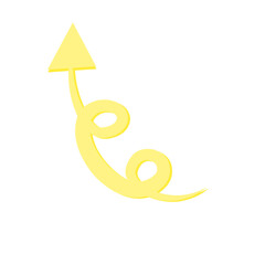 yellow curly arrow