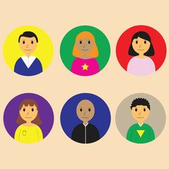 Photo profile flat design collection