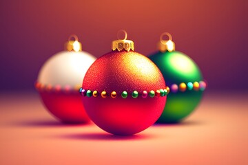 Christmas balls decoration on background.