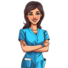 Cute Nurse Girl Clipart Illustration