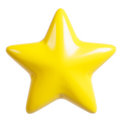 yellow star icon 3d illustration.