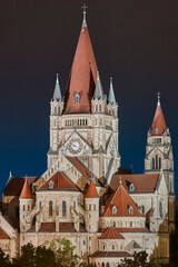 Catholic gothic church of St. Francis of Assisi. Vienna, Austria