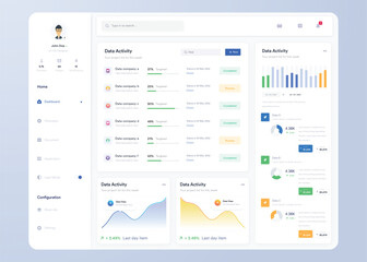 Infographic dashboard. UI UX design with graphs, charts and diagrams. Web interface template for business presentation