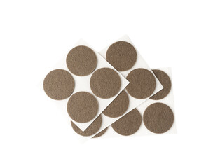 Adhesive Felt Pads Floor Protectors Isolated, Anti-Skid Felt Stickers for Chair Legs, Anti-Noise Coating © artemstepanov