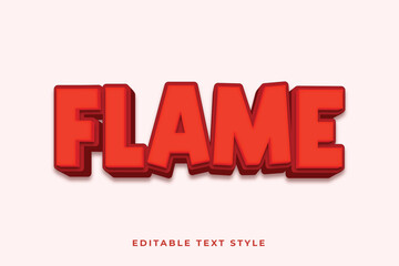 Flame 3d text style effect