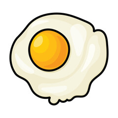 Fried egg vector icon.Color vector icon isolated on white background fried egg.