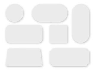 Quote icons set with realistic shadow isolated on transparent background. Social media icons.