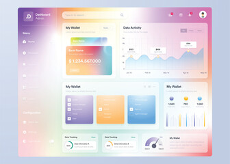 Infographic dashboard. UI UX design with graphs, charts and diagrams. Web interface template for business presentation