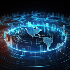 world map and technology