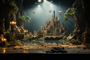 Movie Set With Fantasy World Elements, Generative AI