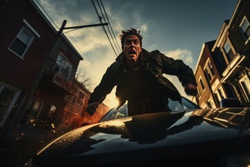 Suspenseful Movie Chase Scene, Generative AI