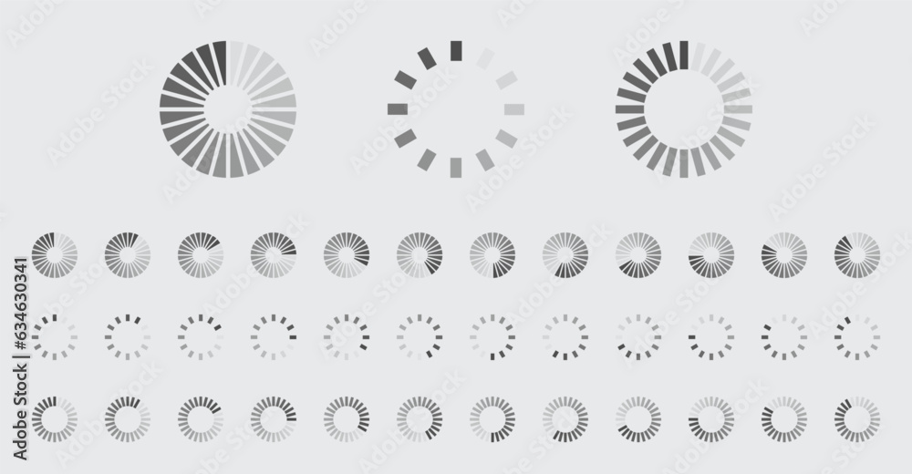 Fototapete circular loading buffering icons vector set video ready for animation gif all keyframes frames bufri