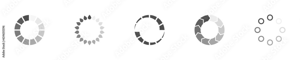 Aufkleber download sign set. load icons set. load system. data load. loading bar. froze computer. vector stock