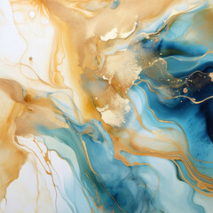Abtract fluid art painting,luxury abstract fluid,alcohol ink art painting with gold decroation