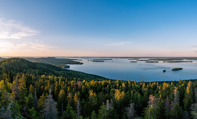 sunset over the lake