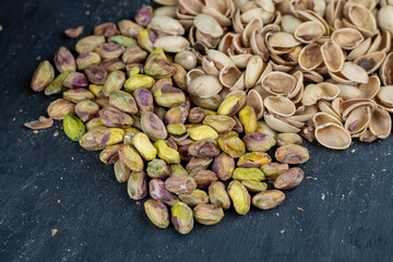 green nuts pistachios without shells