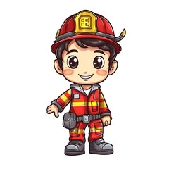 Cute Fireman Clipart Illustration
