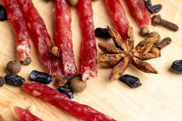 Homemade dried pork meat for long-term storage