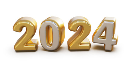 New year 3d Number 2024 Render
