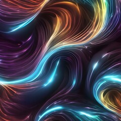 abstract background with glowing lines stars lights black holes in cosmic space and energy flow illustration