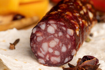 dried meat sausage with spices
