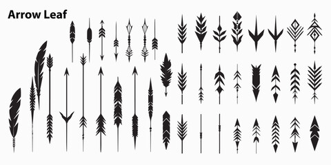 Arrow Leaf Silhouette Vector collection