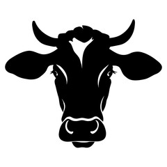 Cow head silhouette icon symbol. Vector illustration