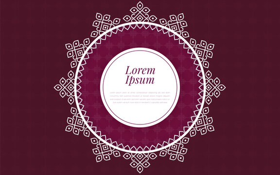 Islamic Decorative Background in Arabic. Simple Geometric Mosaic with Rose Red Color Islamic Ornament Details.