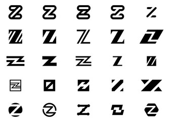 Initials Letter Z logo design, Set Logo Design Icon Symbol