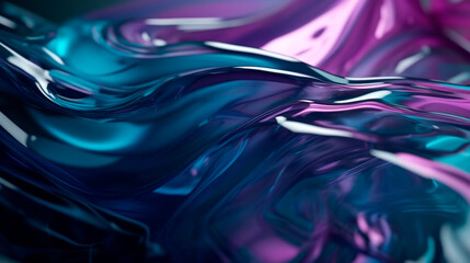 Abstract blue and purple glass background flowing motion reflective qualities smooth textures